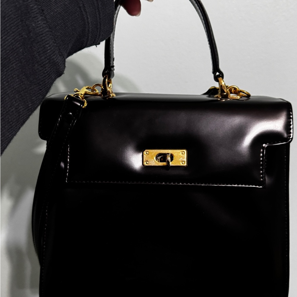 Mila Schon Vintage Style Black Handbag